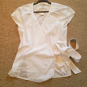 Banana Republic White wraparound Shirt